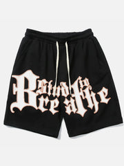 Gothic Alphabet Print Shorts - Kawaii Side