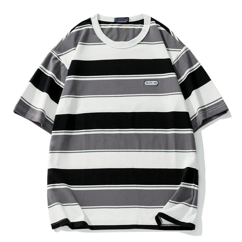 Japanese Style Striped T-Shirt - Kawaii Side