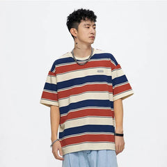 Japanese Style Striped T-Shirt - Kawaii Side