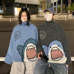 Kawaii Baby Shark Turtle Neck Sweater - Kawaii Side