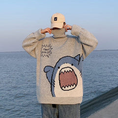 Kawaii Baby Shark Turtle Neck Sweater - Kawaii Side