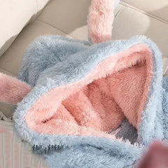 Kawaii Bunny Ears Heart Pockets Hooded Pajamas Set - Kawaii Side