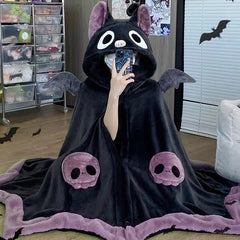 Kawaii Cartoon Bat Hooded Blanket - Kawaii Side