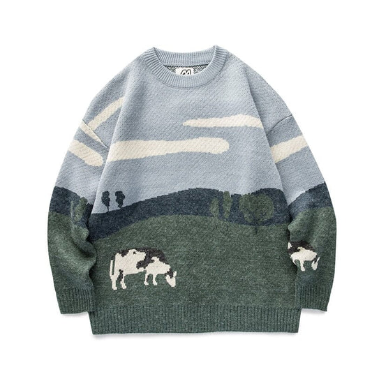 Kawaii Cow Pullover Sweater - Kawaii Side