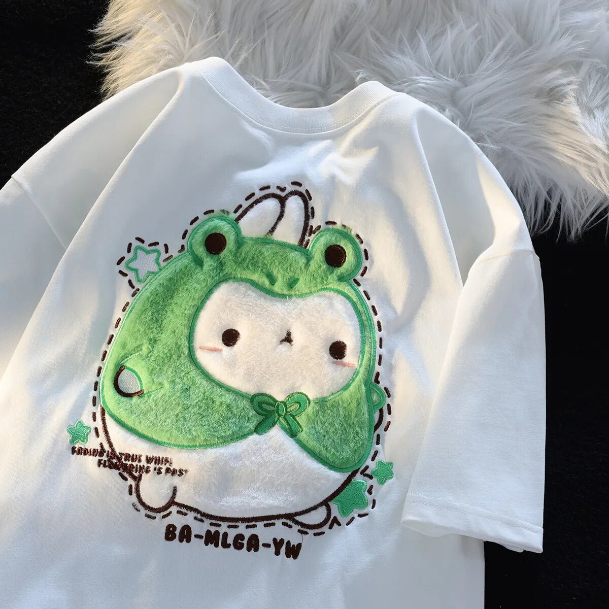Kawaii Flocked Frog T-Shirt - Kawaii Side