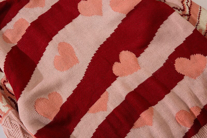 Kawaii Fluffy Heart Pullover Sweater - Kawaii Side