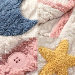 Kawaii Hooded Bunny Ears Moon Star Pajamas Set - Kawaii Side