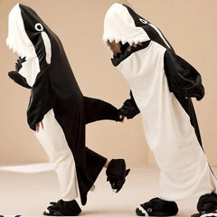 Kawaii Killer Whales Hooded Jumpsuit Pajamas - Kawaii Side