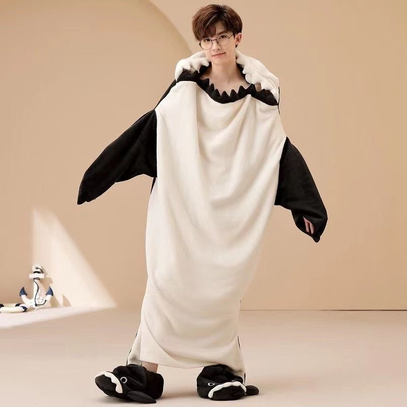 Kawaii Killer Whales Hooded Jumpsuit Pajamas - Kawaii Side