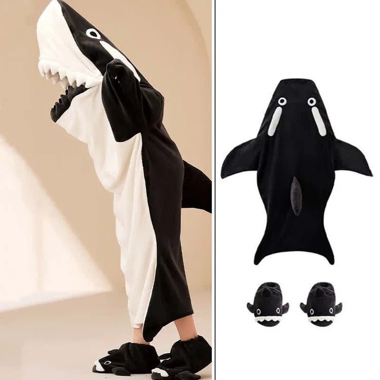 Kawaii Killer Whales Hooded Jumpsuit Pajamas - Kawaii Side