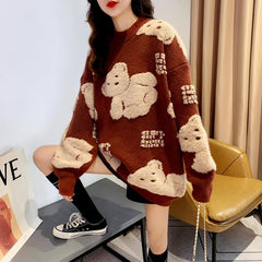 Kawaii Teddy Bear Fluffy Sweater - Kawaii Side