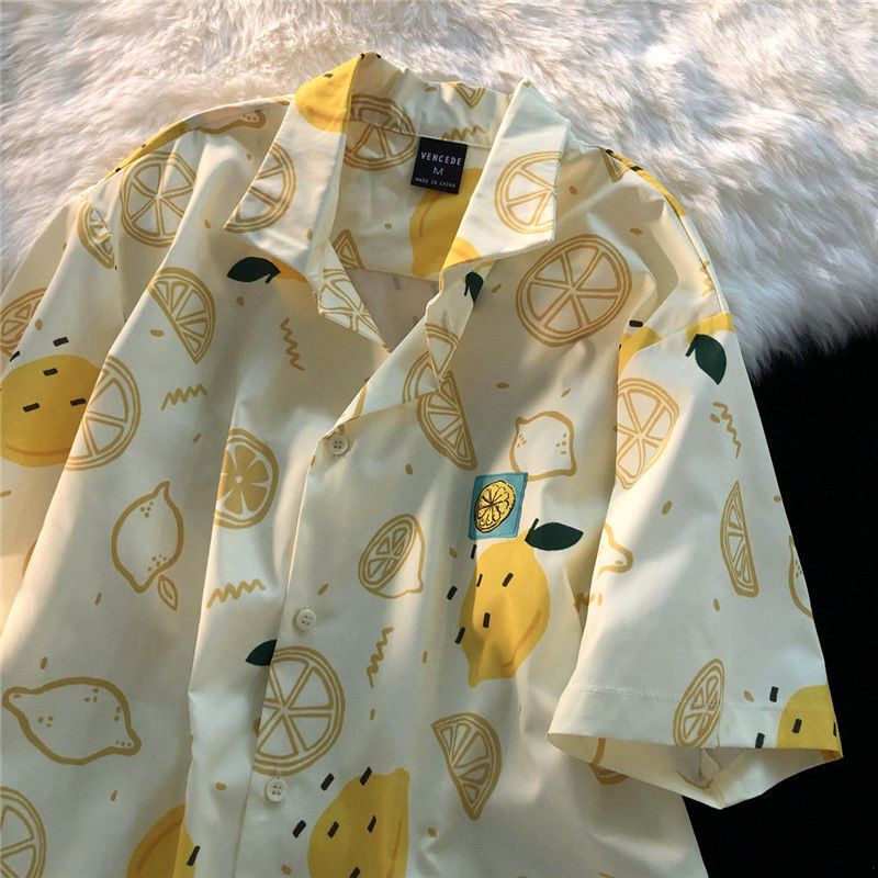 Lemon Pattern Dress Shirt - Kawaii Side