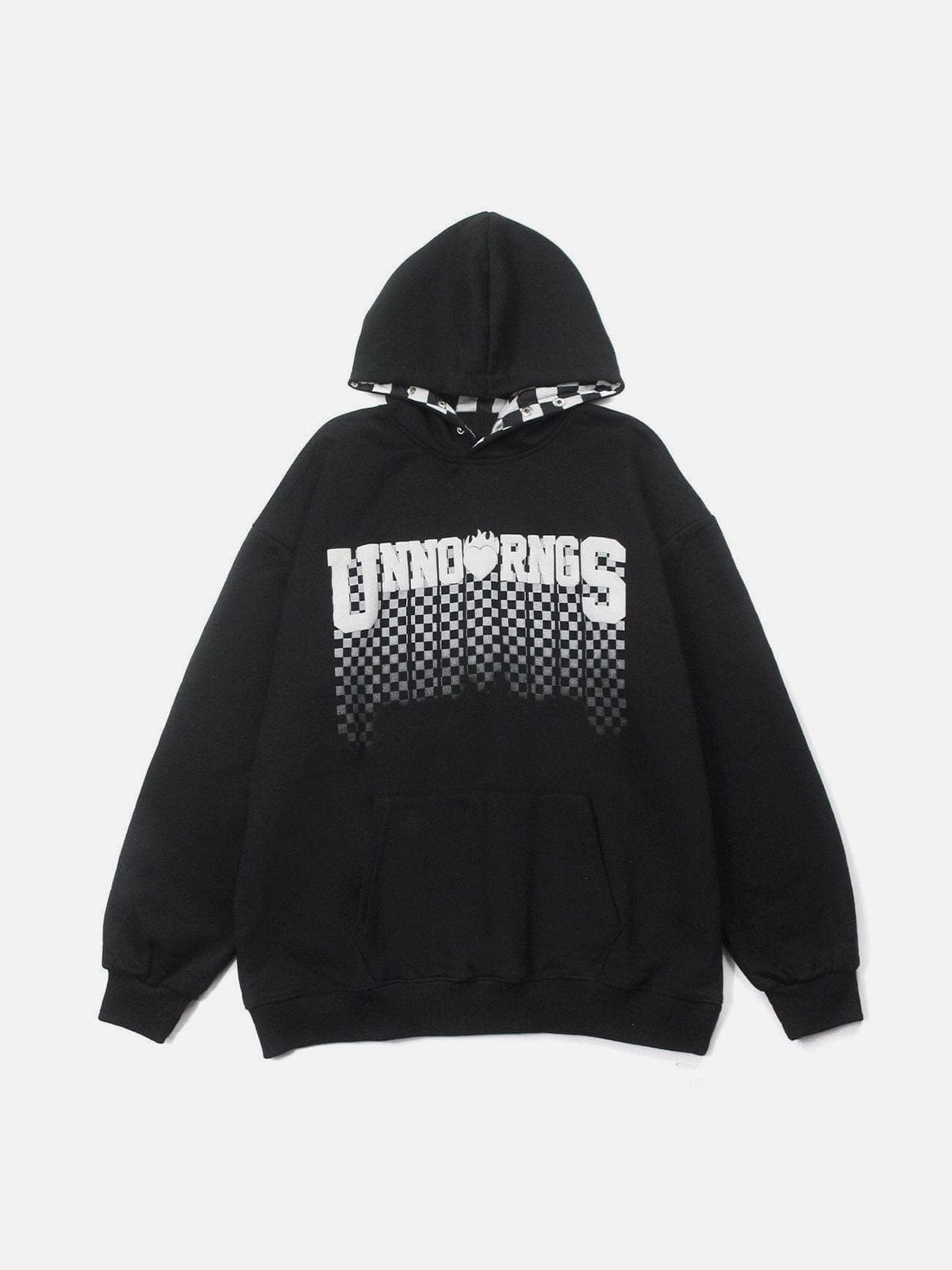 Letter Checkerboard Gradient Hoodie - Kawaii Side