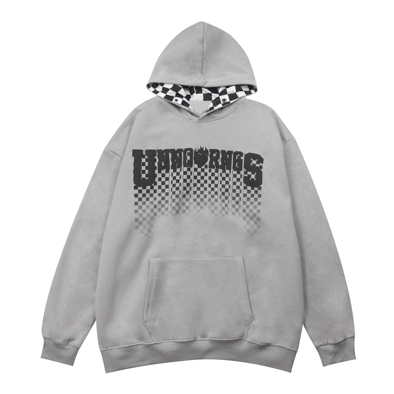 Letter Checkerboard Gradient Hoodie - Kawaii Side