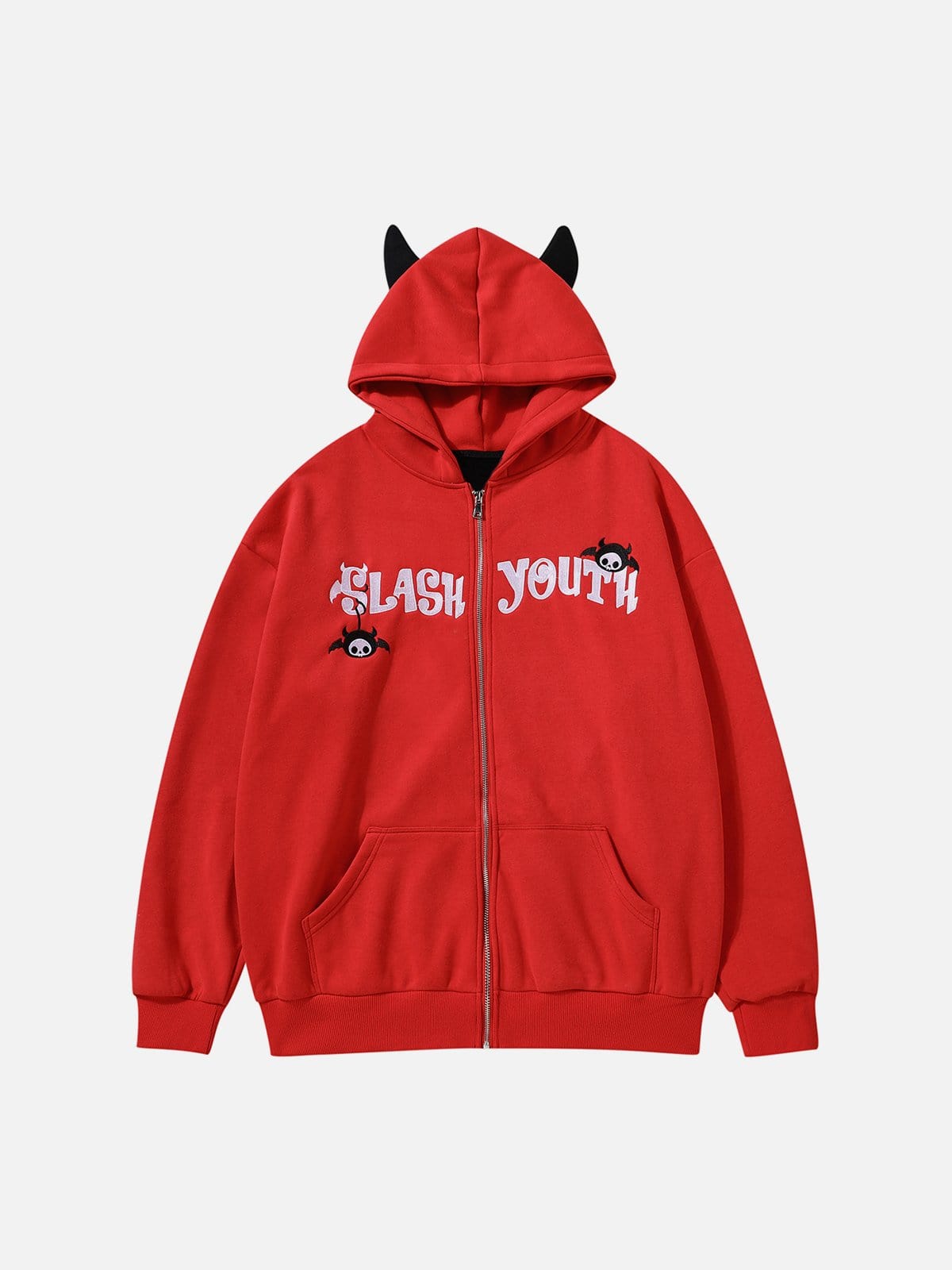 Little Devil Embroidery Thick Hoodie