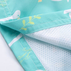 Long Neck Goose Print Shorts - Kawaii Side