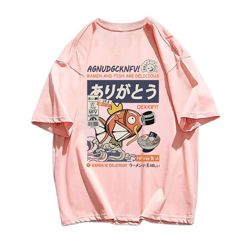 Magikarp Ramen and Fish Streetwear T-Shirt - Kawaii Side