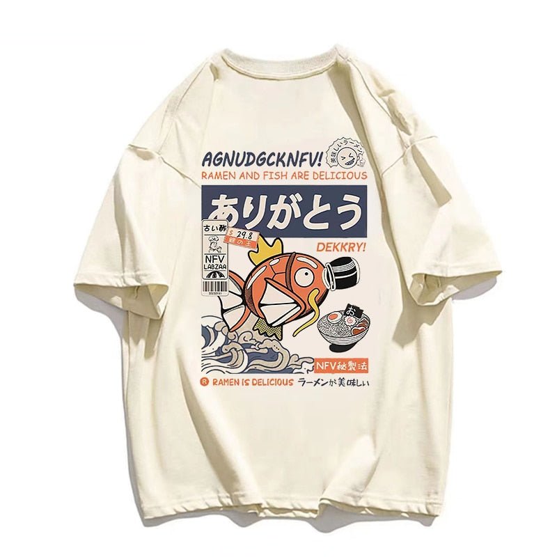 Magikarp Ramen and Fish Streetwear T-Shirt - Kawaii Side