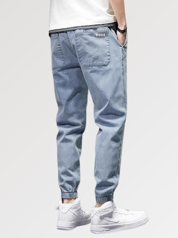 Men's Elastic Waist Jeans 'No Button' - Kawaii Side