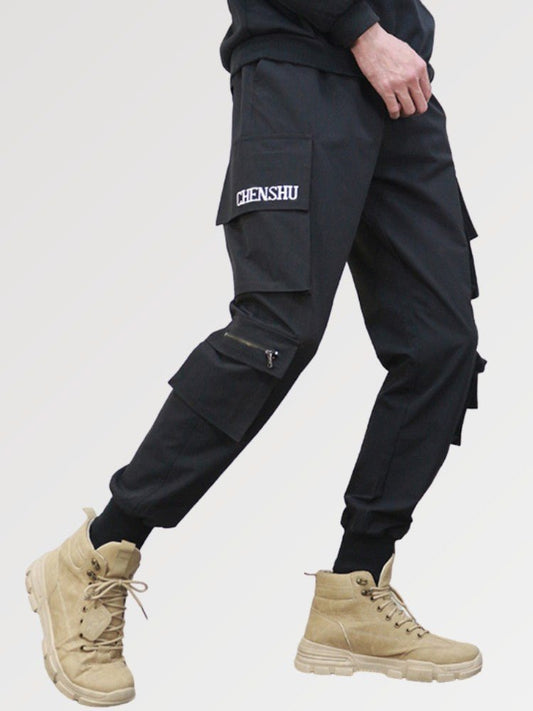 Men's Multi-Pocket Cargo Pants 'Haki' - Kawaii Side