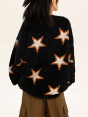 Mohair Star Jacquard Sweater - Kawaii Side