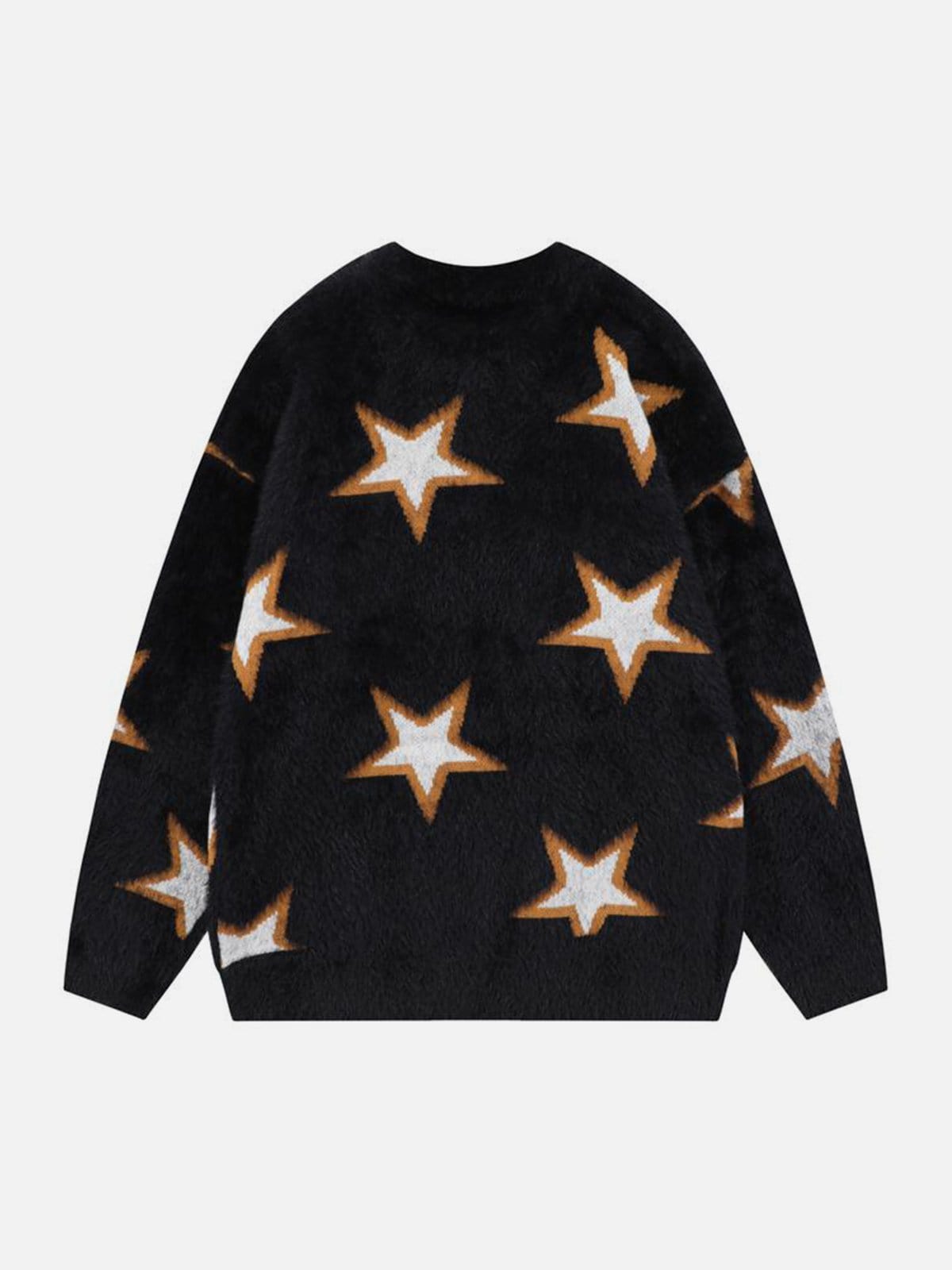 Mohair Star Jacquard Sweater - Kawaii Side