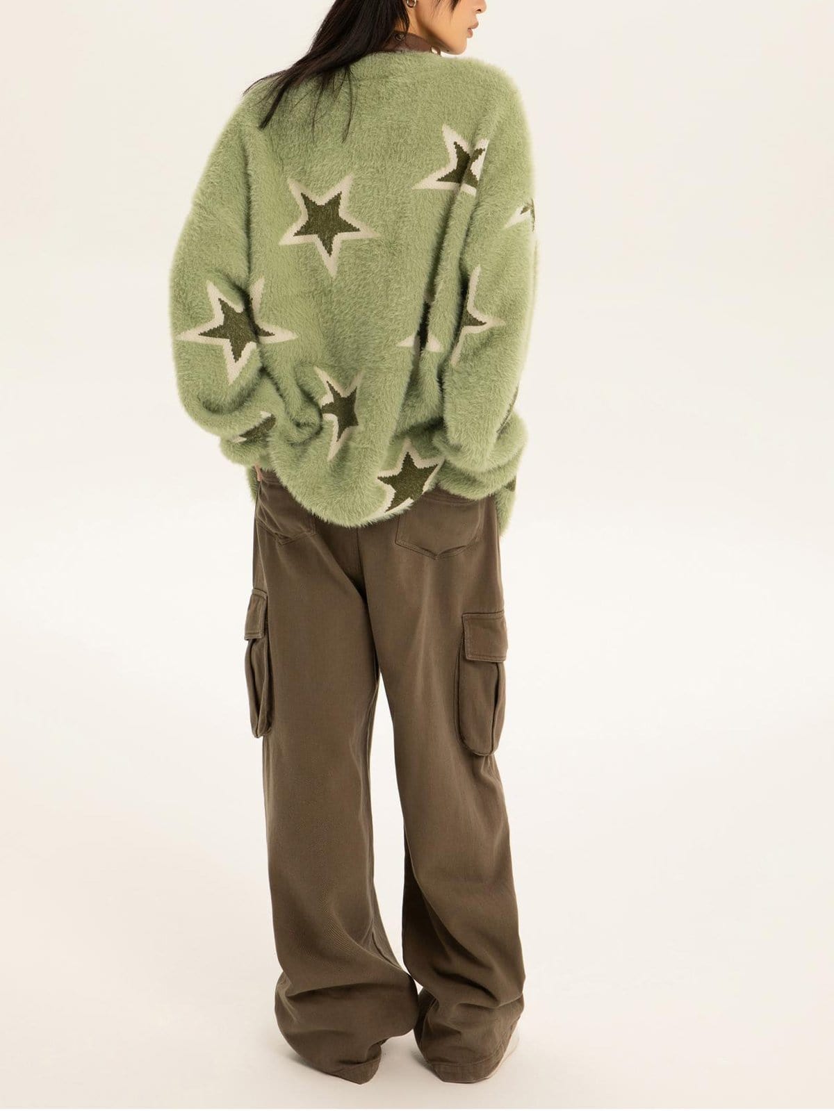 Mohair Star Jacquard Sweater - Kawaii Side