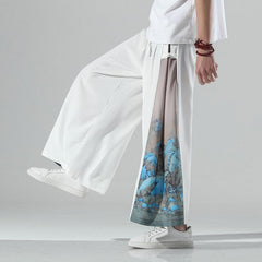 Oriental Straight Leg Baggy Pants - Kawaii Side