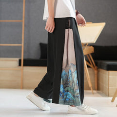 Oriental Straight Leg Baggy Pants - Kawaii Side