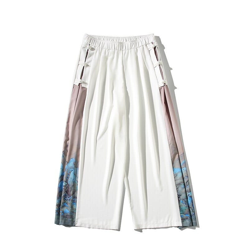 Oriental Straight Leg Baggy Pants - Kawaii Side