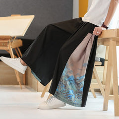 Oriental Straight Leg Baggy Pants - Kawaii Side