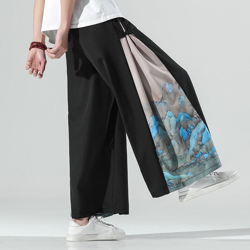 Oriental Straight Leg Baggy Pants - Kawaii Side