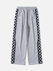 Patchwork Checkerboard Print Pants - Kawaii Side