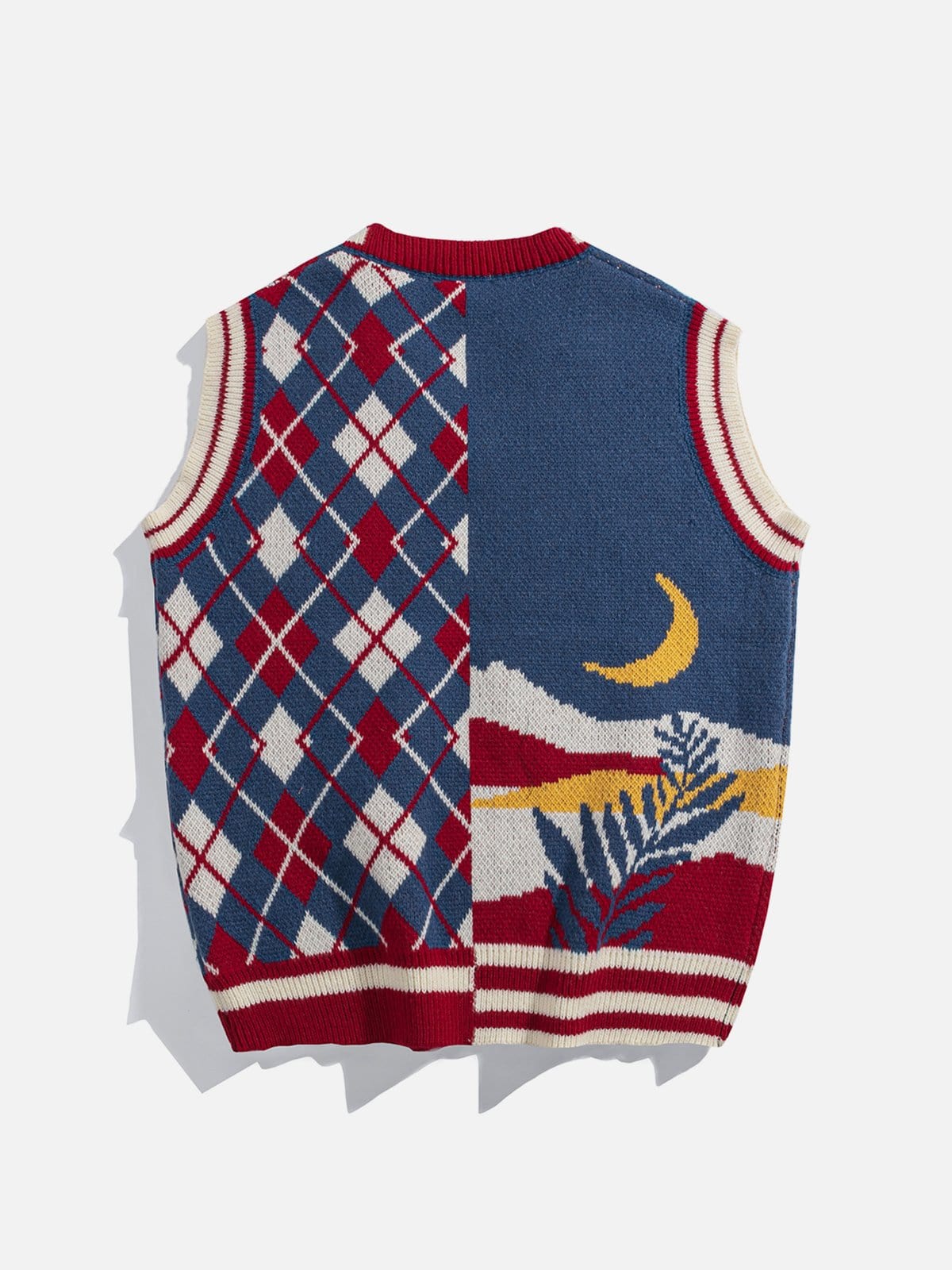 Patchwork Diamond Bear Sweater Vest - Kawaii Side