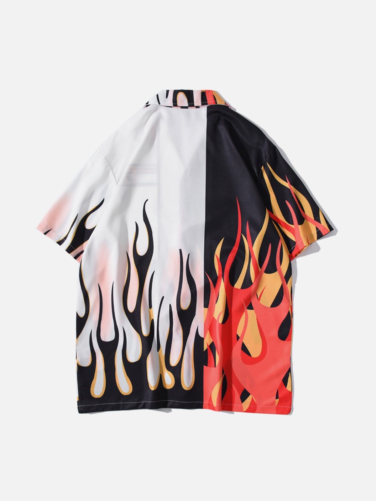 Patchwork Flame Short Sleeve Shirt - Kawaii Side