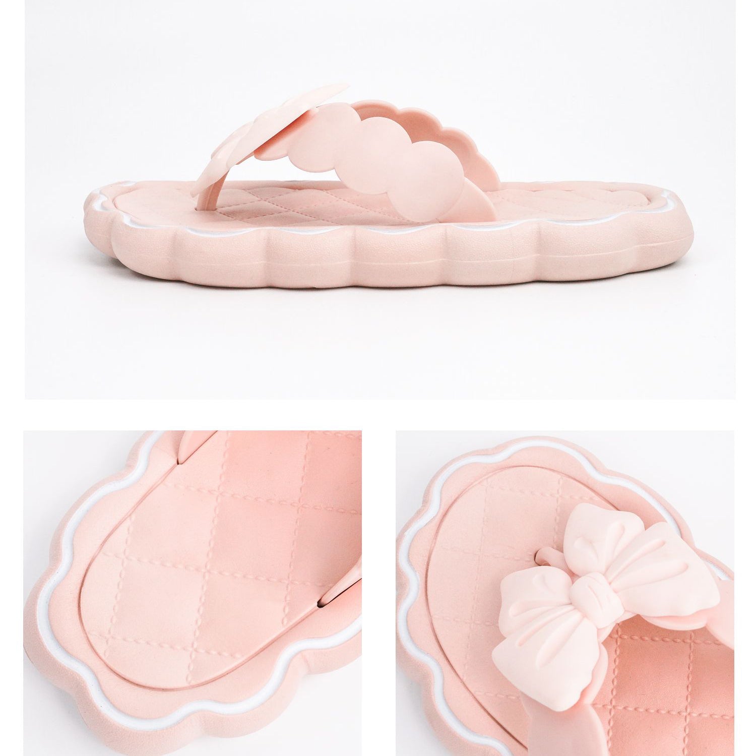 Pink Bow Knot Sandals - Kawaii Side