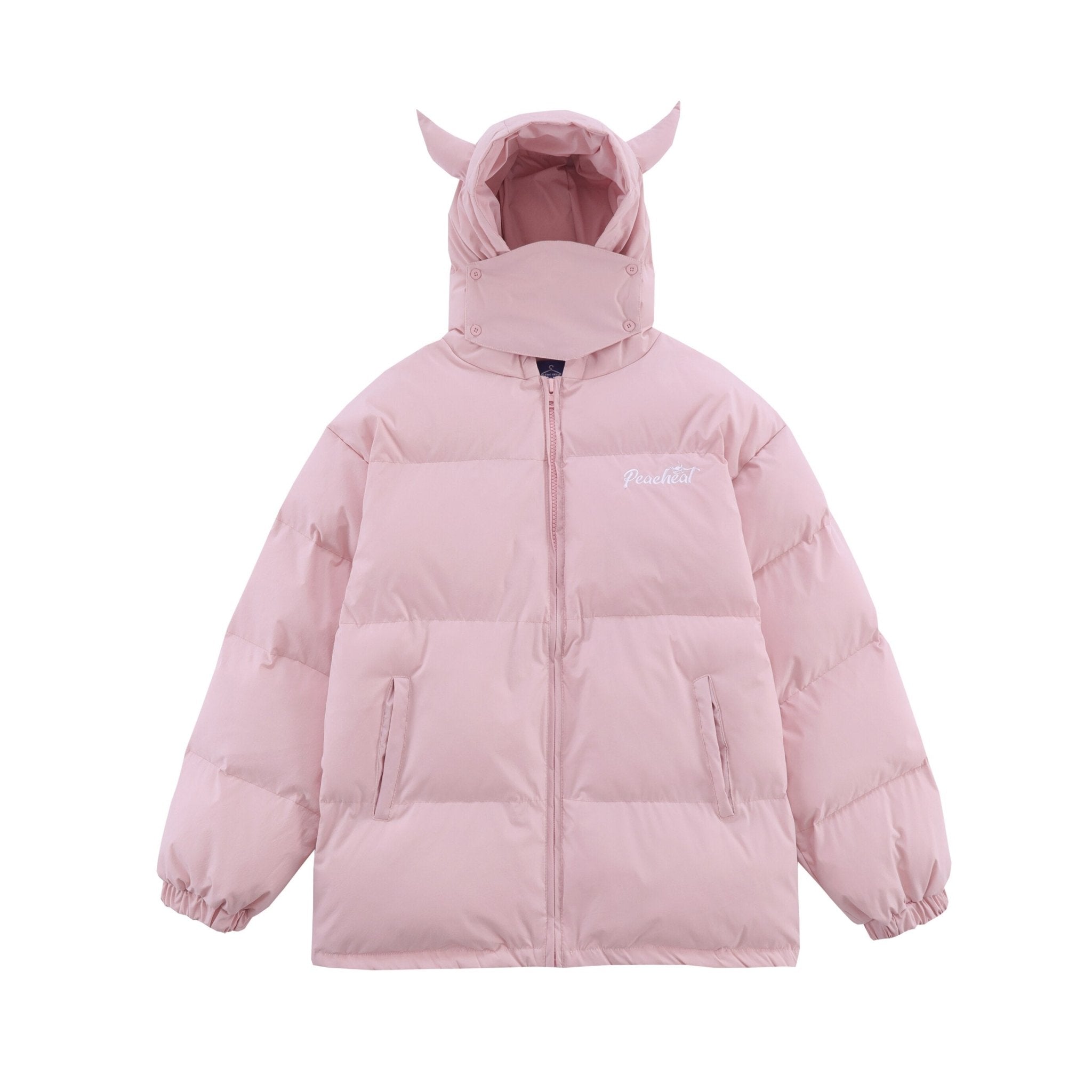 Pink Devil Horns Puffer Jacket - Kawaii Side