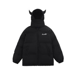 Pink Devil Horns Puffer Jacket - Kawaii Side