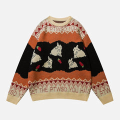 Rabbit Graphic Sweater - Kawaii Side