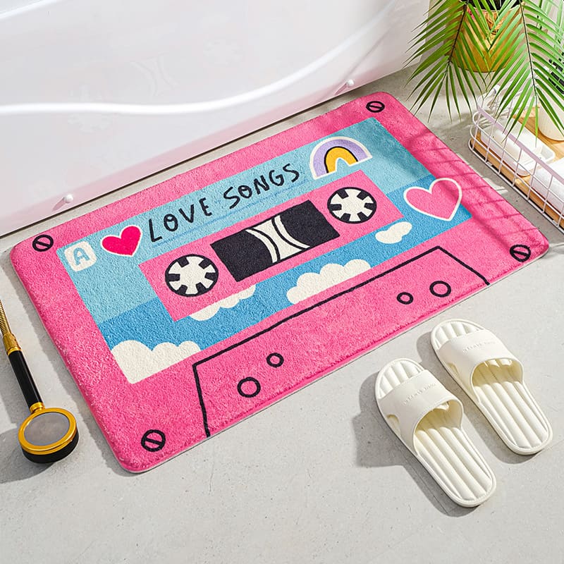 Retro Classic Cassette Music Tape Rugs & Mats - Kawaii Side