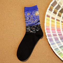 Retro Oil Painting Socks - Kawaii Side