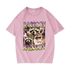 Retro Raccoon Lover Funny T Shirts - Kawaii Side