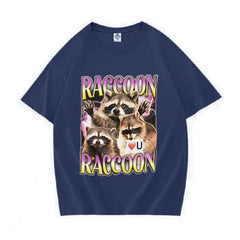 Retro Raccoon Lover Funny T Shirts - Kawaii Side