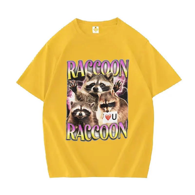 Retro Raccoon Lover Funny T Shirts - Kawaii Side