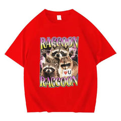 Retro Raccoon Lover Funny T Shirts - Kawaii Side