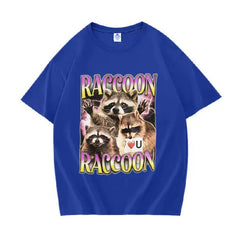 Retro Raccoon Lover Funny T Shirts - Kawaii Side