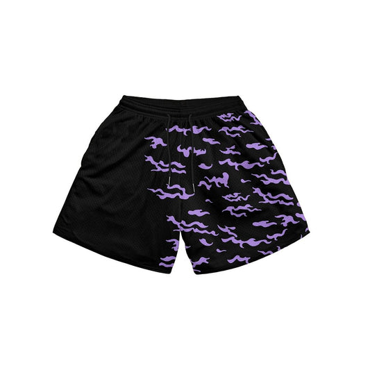 Sasuke Curse Mode Black Gym Shorts - Kawaii Side