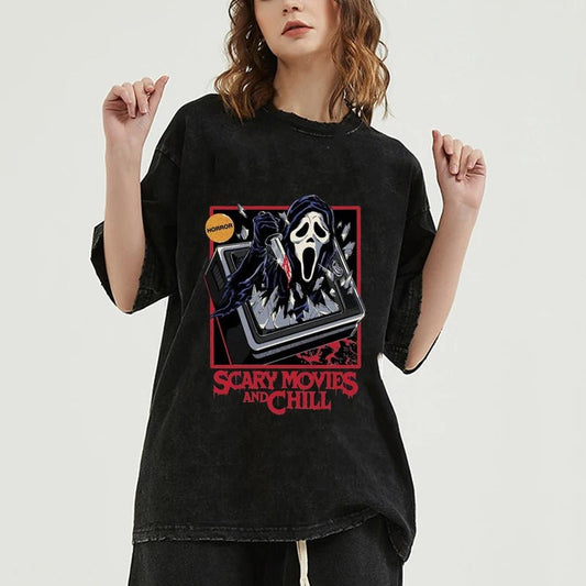 Scary Movies and Chill T-Shirt - Kawaii Side