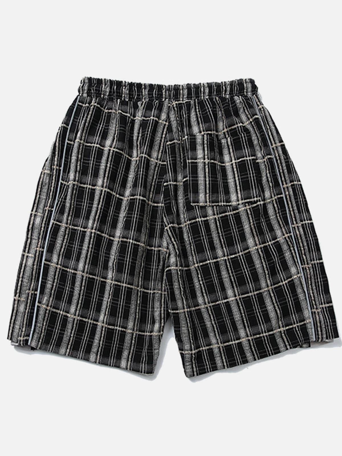 Side Striped Plaid Shorts - Kawaii Side