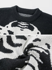 Skeleton Graphic Knit Sweater - Kawaii Side